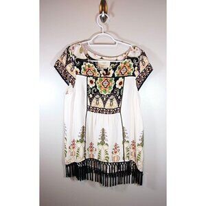 Flappercore Art Deco Fringe 1920's Inspired Women's Blouse Anthropologie Size S